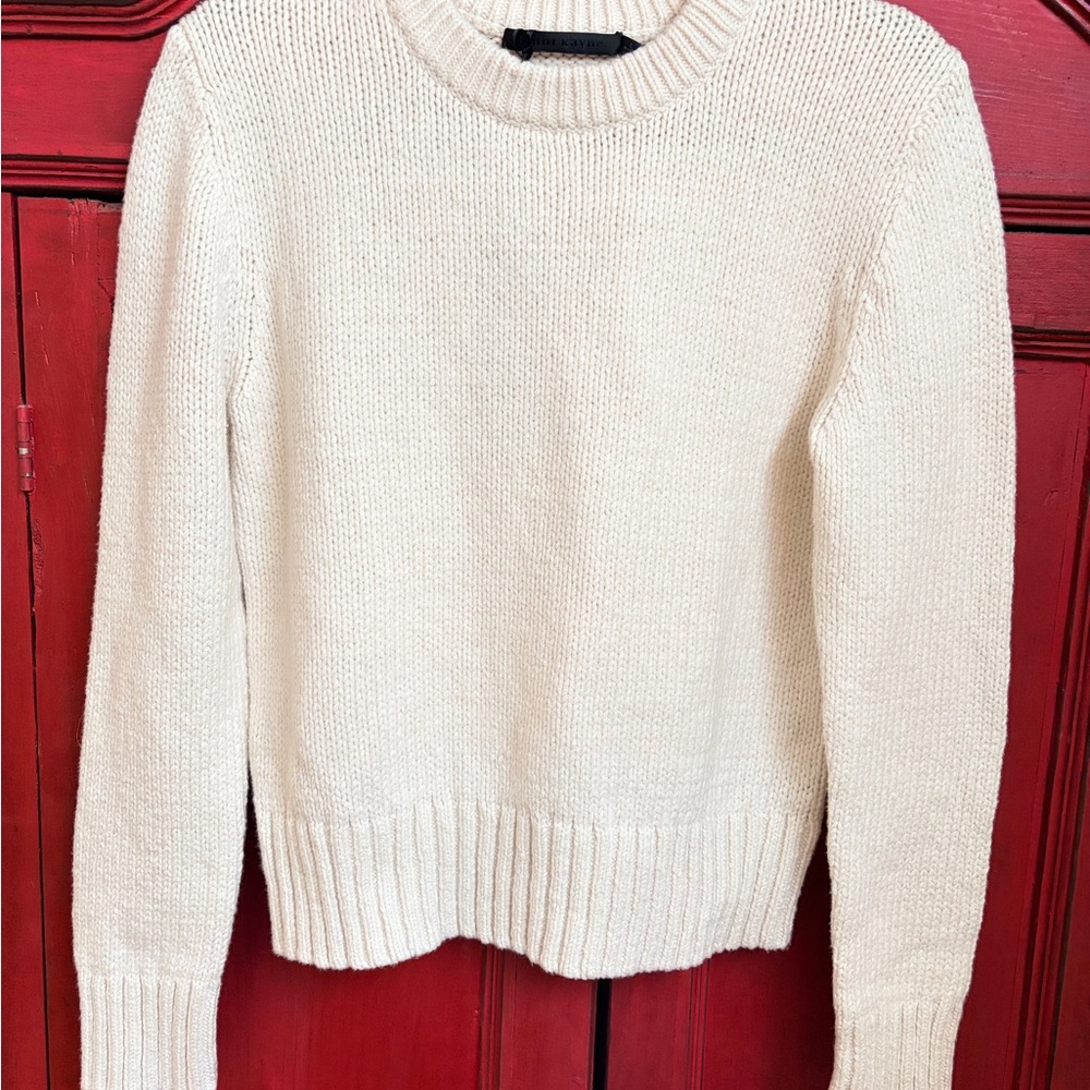Jenni Kayne Cream Classic Crewneck Sweater